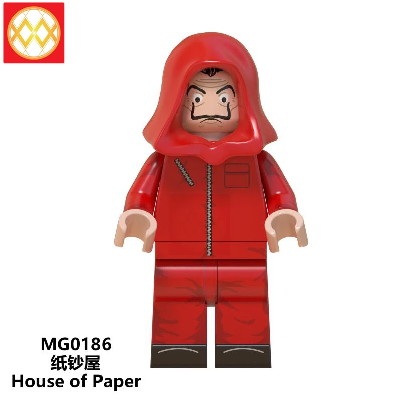 

MG0186 House of Paper Building Blocks Doctor Who Walking Dead TV Movie Character Models Money Heist Kids Toys Gift