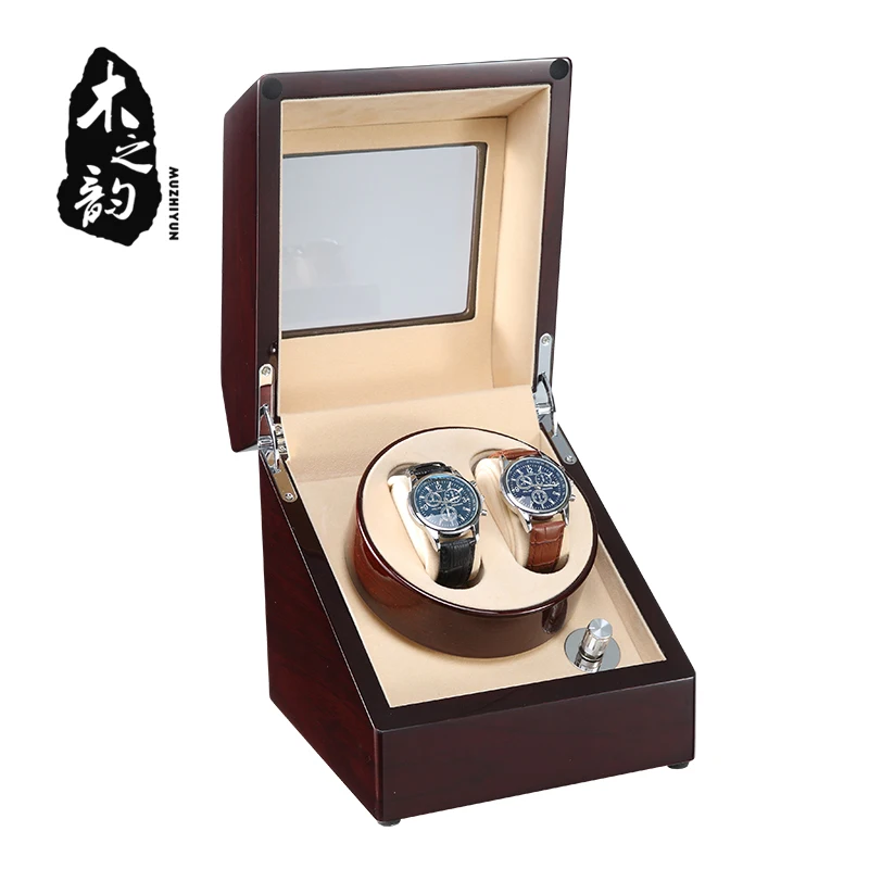 

Watch Winder Box Case Storage Shaker Display Automatic Wooden Single Motor 2 Slot Watch Winder Rotation Organizer Holder Piano