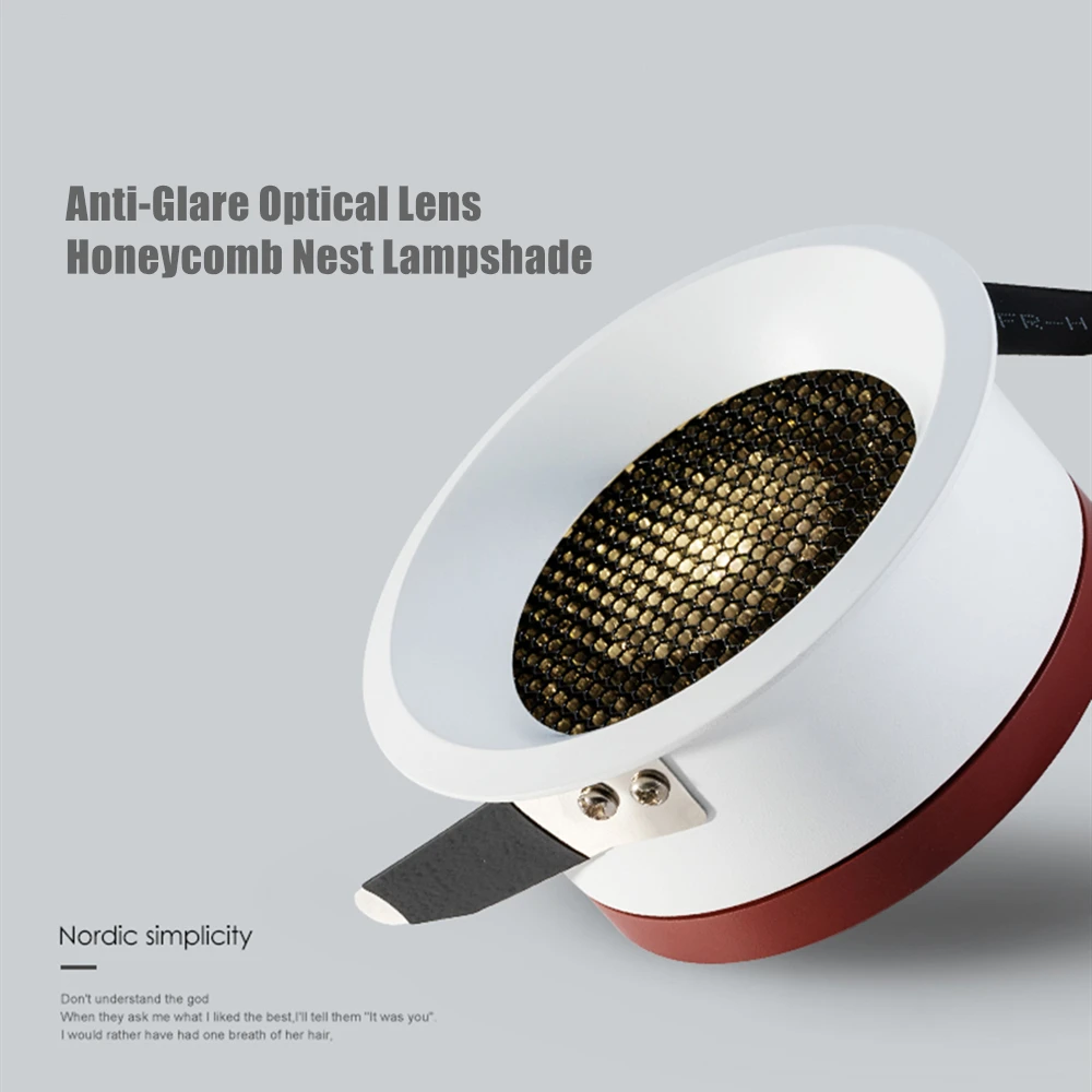 [DBF]2020 New Honeycomb Nest Anti Glare Lens Recessed LED Downlight 3