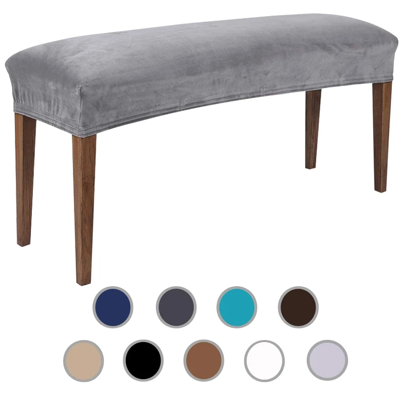 Velvet Soft Stretch Dining Room Spandex Elastic chair Bench Covers Slipcover Seat Protector for Living Room