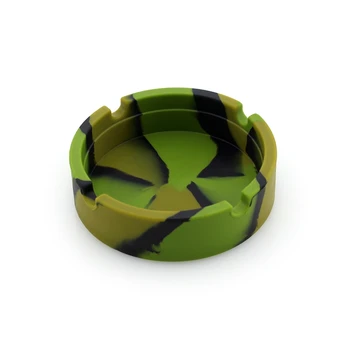 

Portable Silicone Rubber Ashtray Soft Round Camouflage Ashtray