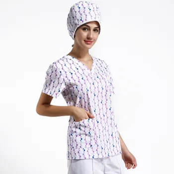 

New fashion operating room men and women short sleeved hand-washing clothes cotton separate suit isolation clothes rinse clothes