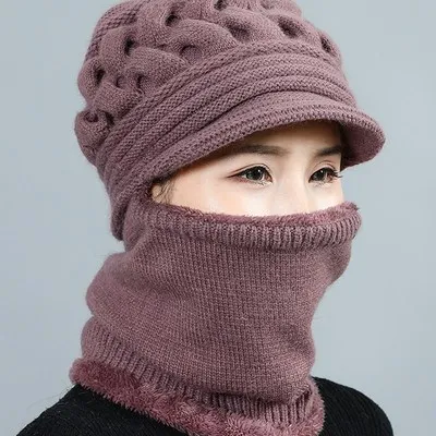 Toon purple Зимние шапки Skullies Beanies, шляпа для мамы, бини для женщин, шерстяной шарф, шапки, Балаклава, маска, капот, вязанные шапки в полоску - Цвет: Toon purple