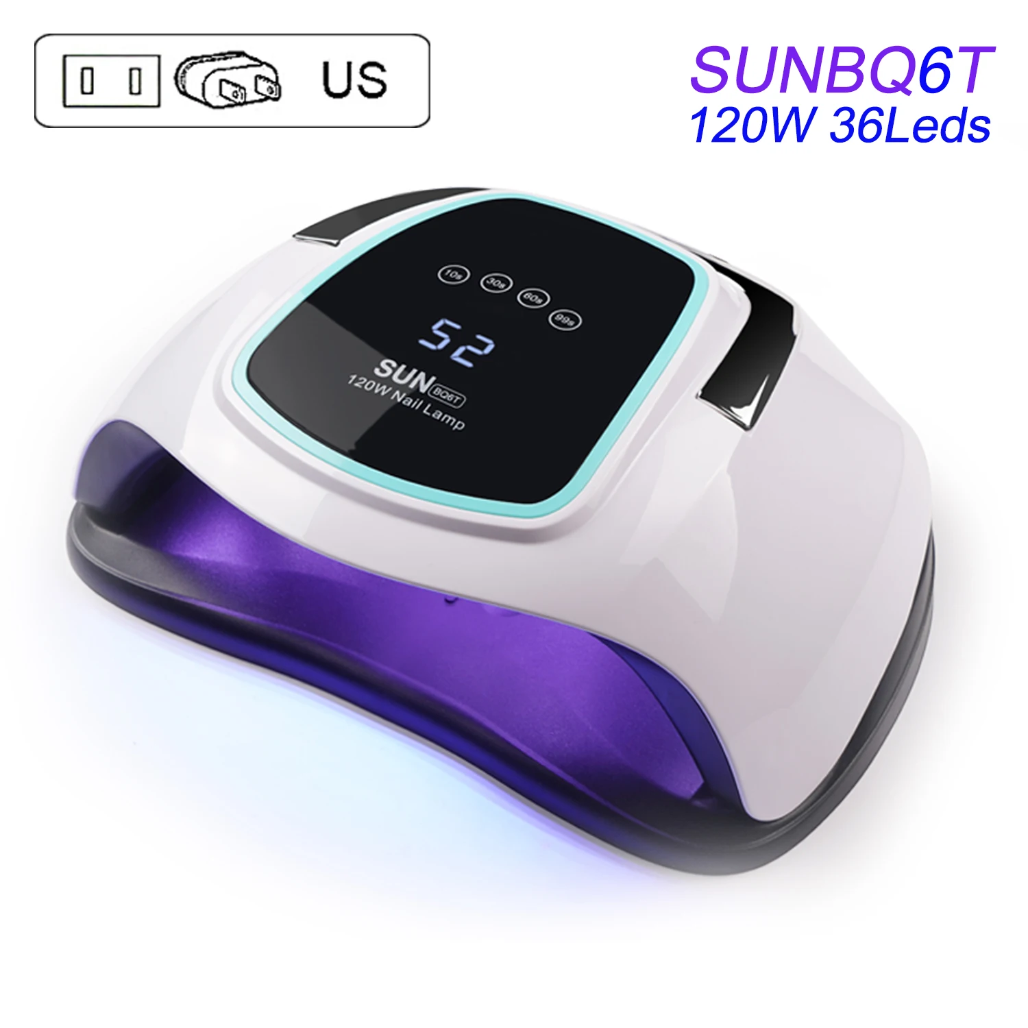 6T US Plug SUN BQ6T 36 светодиодный 72 Вт лампа для ногтей УФ светодиодный светильник для отверждения ногтей Сушилка ЖК-дисплей Гель-лак сушилка Авто зондирующая лампа для ногтей - Цвет: 6T US Plug