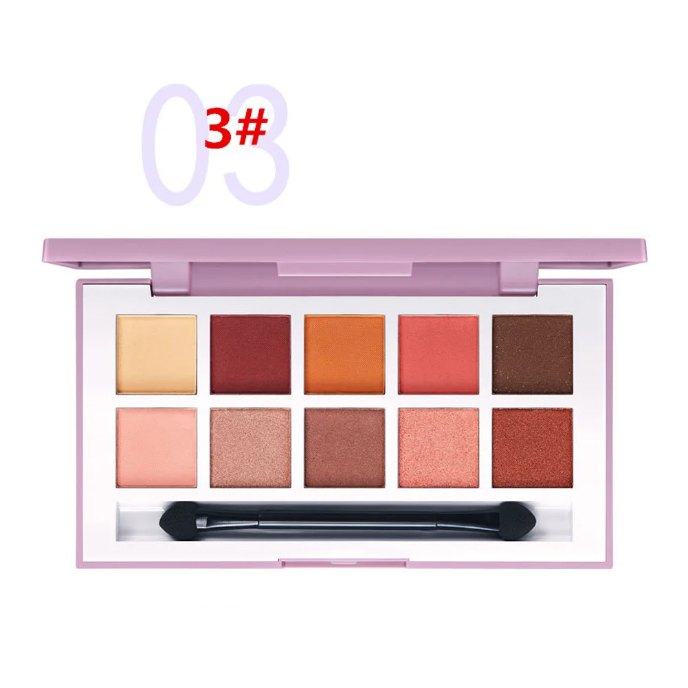 10 цветов Косметика перламутровые матовые долговечные пудры макияж модные тени