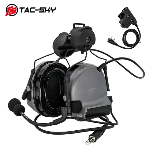 TAC-SKY COMTAC II 헬멧 홀더 실리콘 귀마개 소음 감소 픽업 전술 헤드셋 및 워키 토키 PTT 어댑터 U94PTT 5