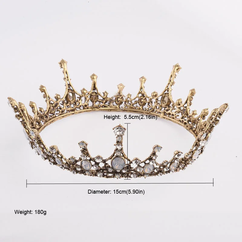 Queenco, винтажная Корона, круглая свадебная диадема в виде короны, аксессуары для волос, Красивые Украшения, диадема, головной убор для девушек