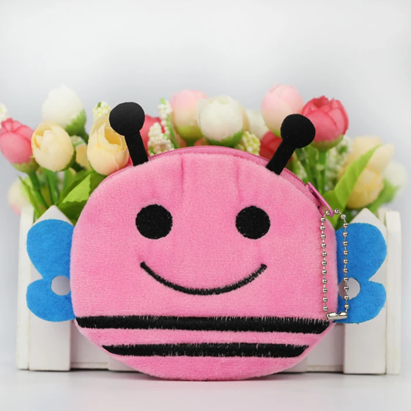 Горячая Распродажа Kawaii мультфильм насекомое/Бабочка Детский плюшевый Кошелек для монет кошелек на молнии кошелек для девочек подарок - Цвет: 10