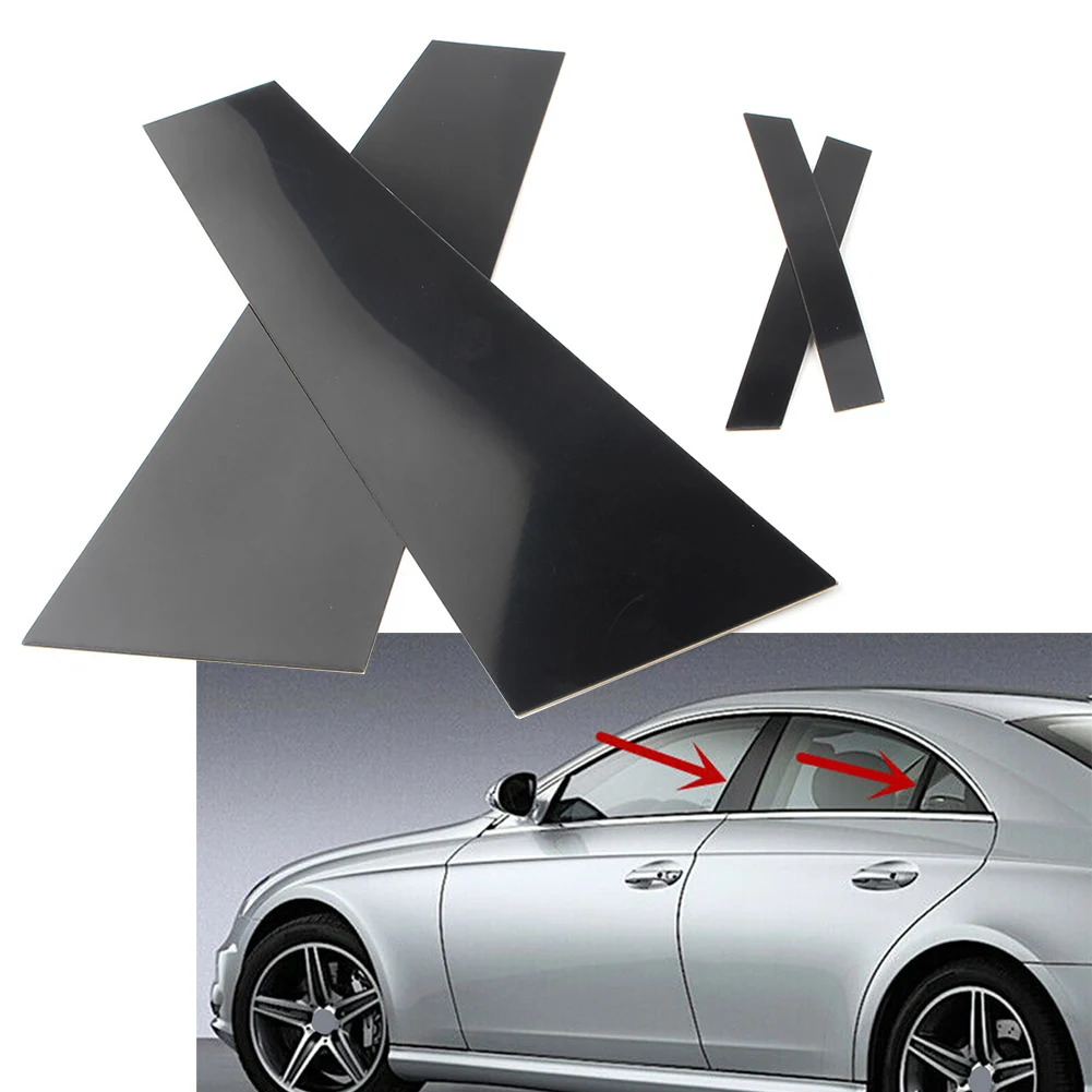 Car Door Window Decorative Trim Pillar Post Cover For MERCEDES Benz CLS C219 2006 2007 2008 2009 2010 2011 Gloss Black 4pcs/Set bug shield for truck