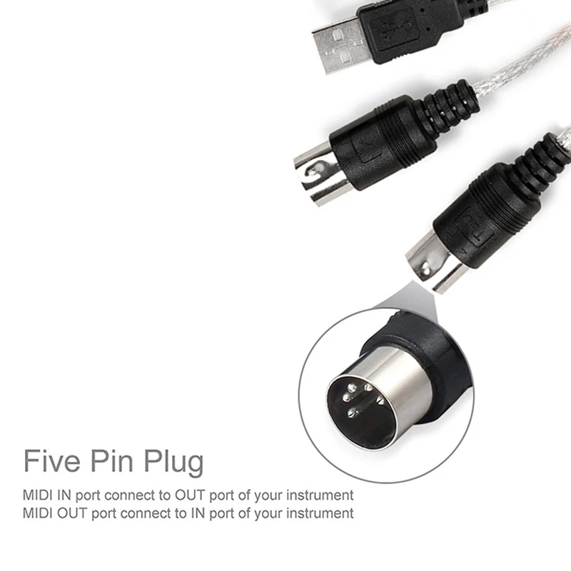 USB In-Out MIDI кабель интерфейс кабель адаптер конвертер для клавиатуры электронный барабан музыка конвертер ПК в музыку клавиатуры шнур