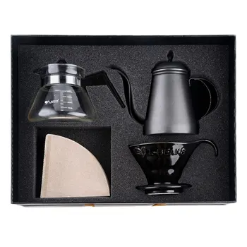 

Manual Coffee Pot Filter Ceramic Cup Gift Box Set Outing Portable Brew Coffee Pot Measuring Cup for Home Kitchen Supplies