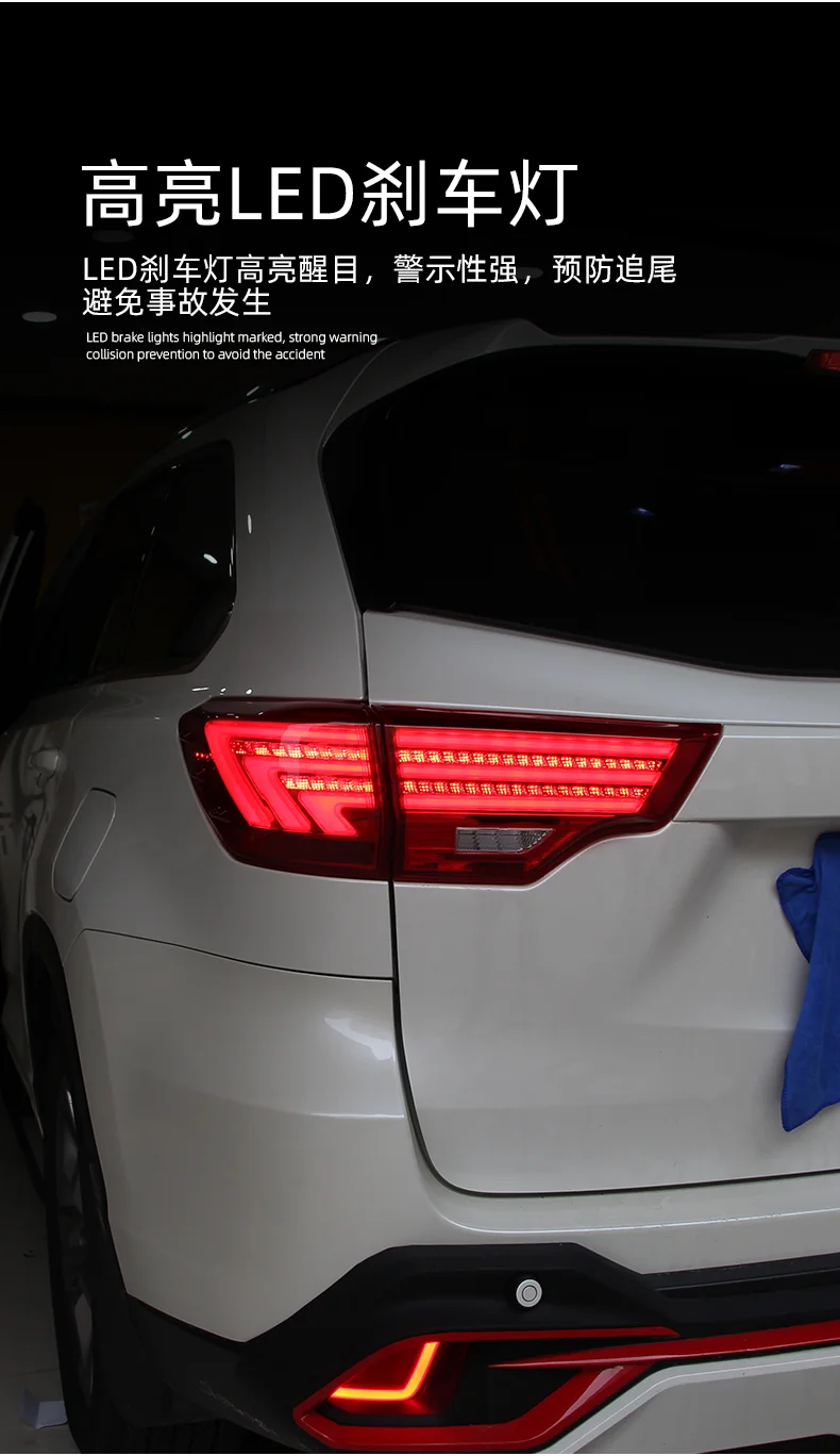 Автомобильный Стайлинг задний фонарь для toyota задние фары для Highlander- Kluger задний фонарь тип задний фонарь DRL+ тормоз+ Парк+ сигнал