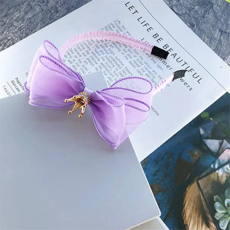 BalleenShiny повязка на голову для новорожденных волос в виде короны кружевная эластичная резинка для волос, принцессы модный стиль Для детей аксессуары для волос - Цвет: 1763 purple