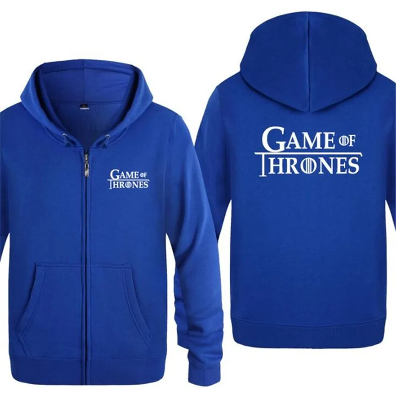 blue hoodie 14 Мужская толстовка с капюшоном с надписью «Игра престолов», толстовки с капюшоном для мужчин в стиле хип-хоп, флисовая куртка на молнии с длинным рукавом, пальто, толстовка, костюм для катания на коньках - Цвет: blue hoodie 14