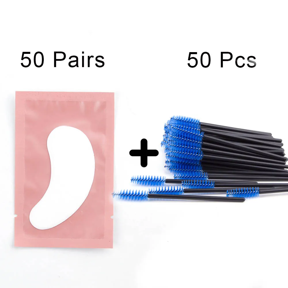 pink set1 100 шт подушки для наращивания ресниц под Накладные ресницы с 50 шт одноразовая бровь кисти наращивание ресниц аксессуары - Цвет: pink set1