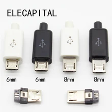 10 шт. Micro USB 5PIN сварочный Тип штекерные разъемы зарядное устройство 5P USB хвост разъем для зарядки 4 в 1 белый черный