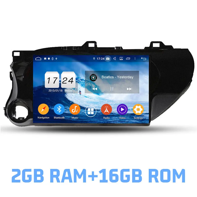 2GB RAM and 16GB ROM Ips DSP Android 9,0 4 Гб ОЗУ+ 64 Гб ПЗУ+ 8 ядерный автомобильный dvd-плеер Wifi Bluetooth 4,2 RDS радио gps карта для Toyota Hilux - Цвет: 2GB RAM and 16GB ROM