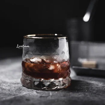 

Rhombic relief glass Italian coffee latte cup ice drop cold extract drinking transparent cup espresso