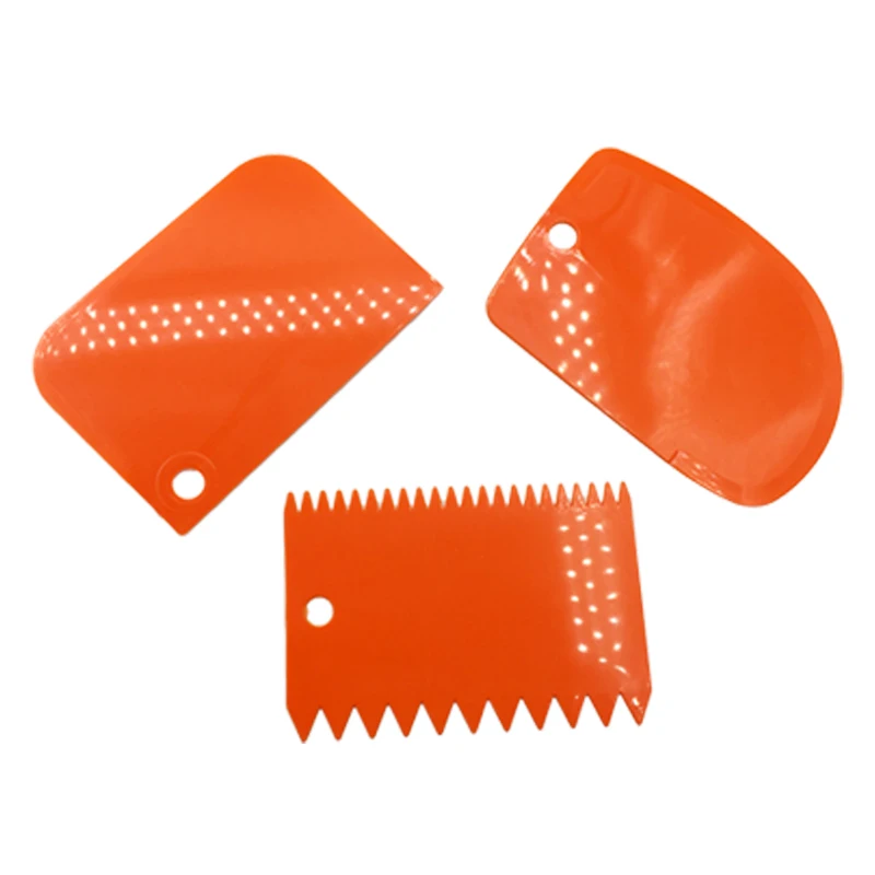 orange 3 шт./компл. красочные многофункциональные пластиковые для помадки, пирога, печенья резак скребок для масла резак для теста кухня выпечки Кондитерские инструменты - Цвет: orange