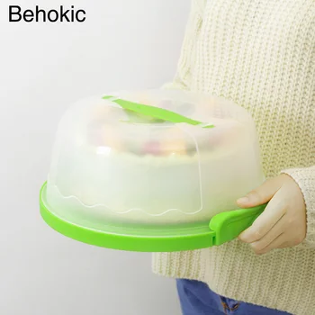 

Round Cake Carrier Handheld Plastic Pastry Storage Holder Dessert Container Cover Case Birthday Wedding Party Supplies
