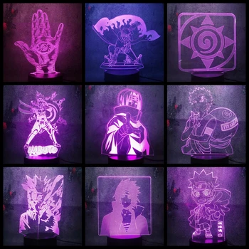 

Anime Around Naruto Cartoon 3D Night Light Uzumaki Naruto Uchiha Sasuke Hatake Kakashi LED Lava 7 Color Flash Table Lamp Decor