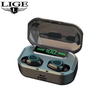 

LIGE Wireless Earphones LED Stereo Earbuds Tws Bluetooth-V5.0 Waterproof 3500mah Sport Headphone Heavy-Bass Bluetooth Earphone