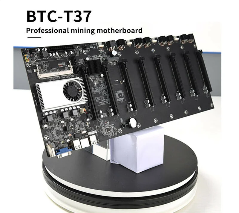 Dropshipping BTC-T37 Miner motherboard set of 8 video card slots DDR3 memory onboard VGA interface low power consumption