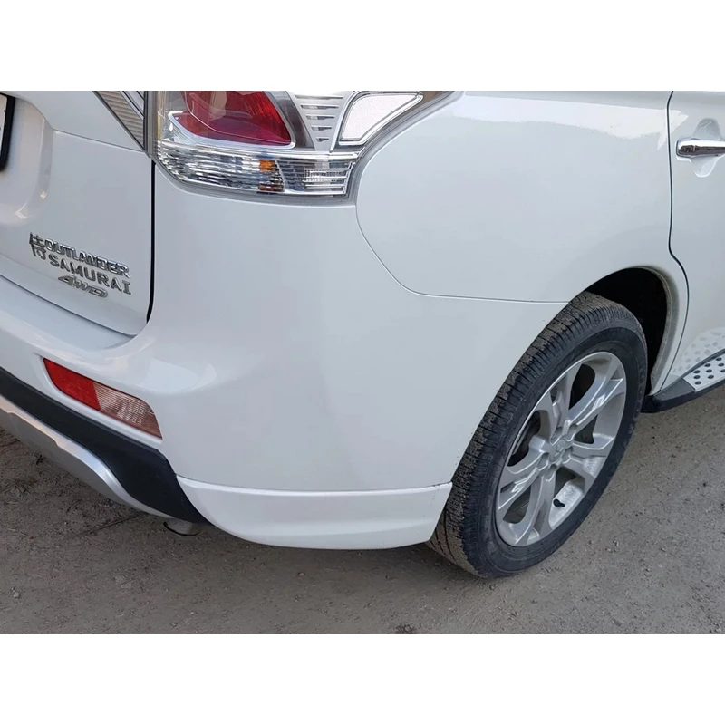 Клыки Broomer Design на задний бампер Mitsubishi Outlander 3 2012 2014 ABS пластик спойлер тюнинг