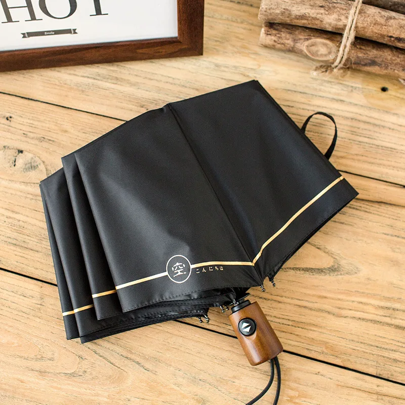 

Fully Automatic Business Men Umbrella Reinforced Wind-Resistant Cool Trend Creative Simple Advertising Umbrella Logo Customizabl