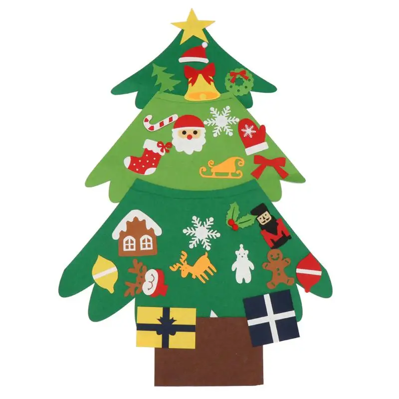 

1pc Mini Felt Christmas Tree DIY Felt Cloth Making Craft Handmade Christmas Tree Hanging Ornaments For Hotel Restaurant Home