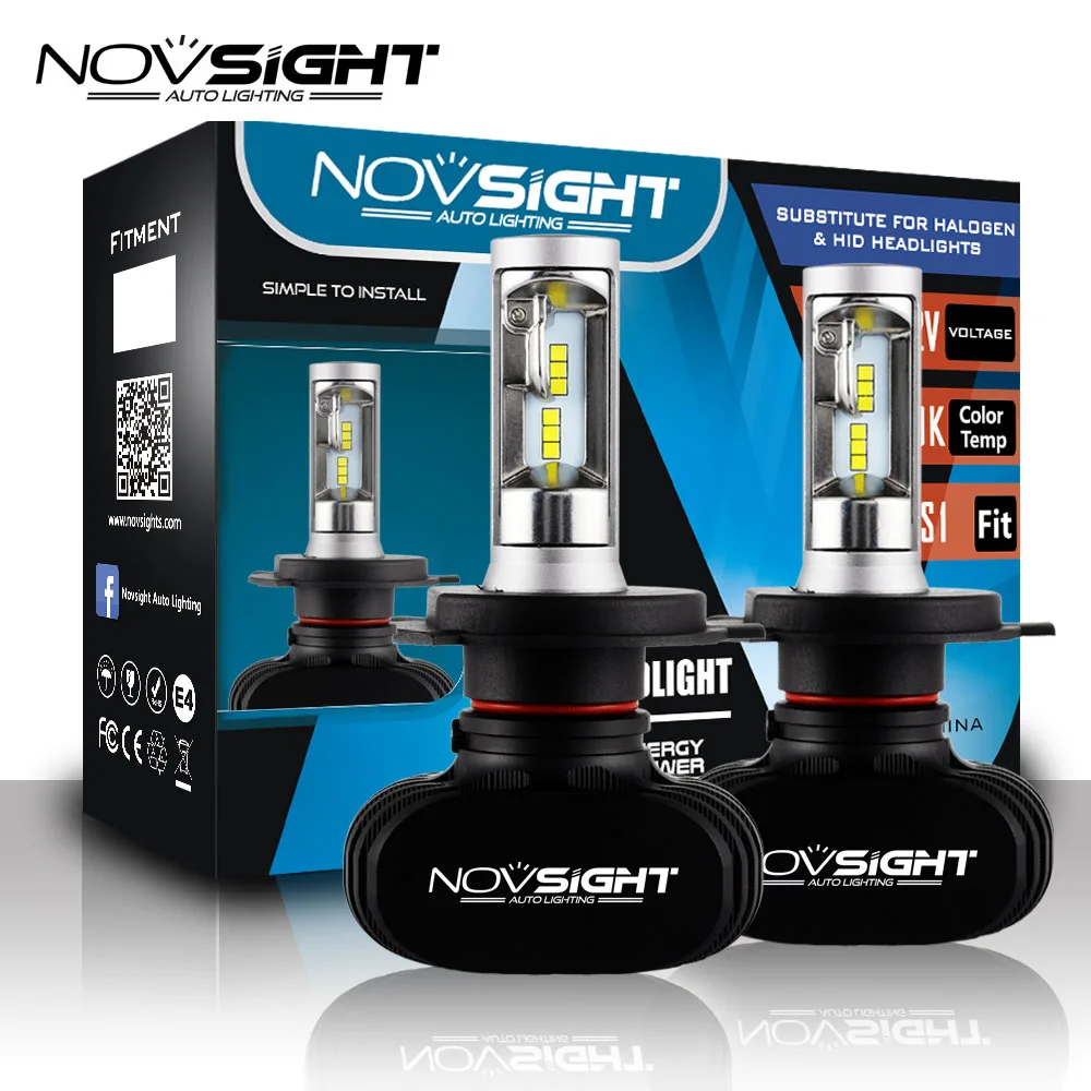 NOVSIGHT 8000LM 6500K H4 H7 светодиодный фар автомобиля 12V холодный белый H3 H1 9005 HB3 9006 лампы передних фар Противотуманные фары HB4 H8 H11