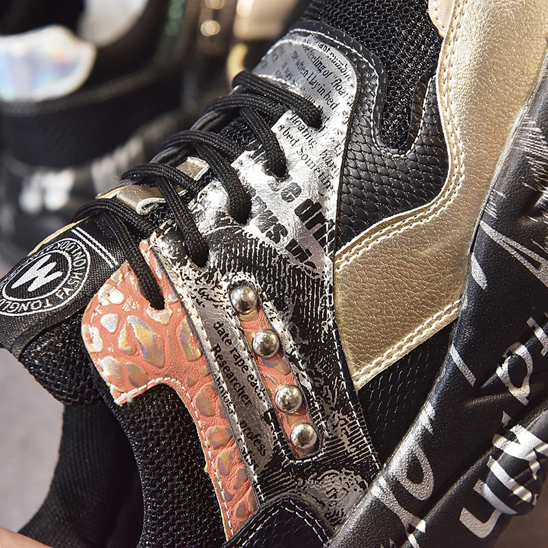 Г. Новые осенние женские кроссовки на платформе, женская модная удобная тренировочная обувь на шнуровке, тренировочная обувь с рисунком граффити, женская обувь