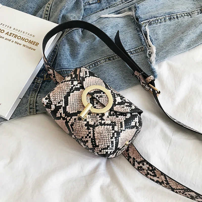 Модная сумка на пояс со змеиным принтом, женская сумка из искусственной кожи с змеиным принтом, поясная женская сумка - Цвет: Khaki