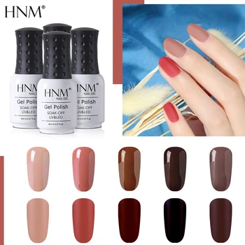 

HNM Red Brown Matte Effect Gel Nail Polish Need Matt Top Coat Base Semi Permanent UV LED Lamp Hybrid Varnishes Lacquer Gellak