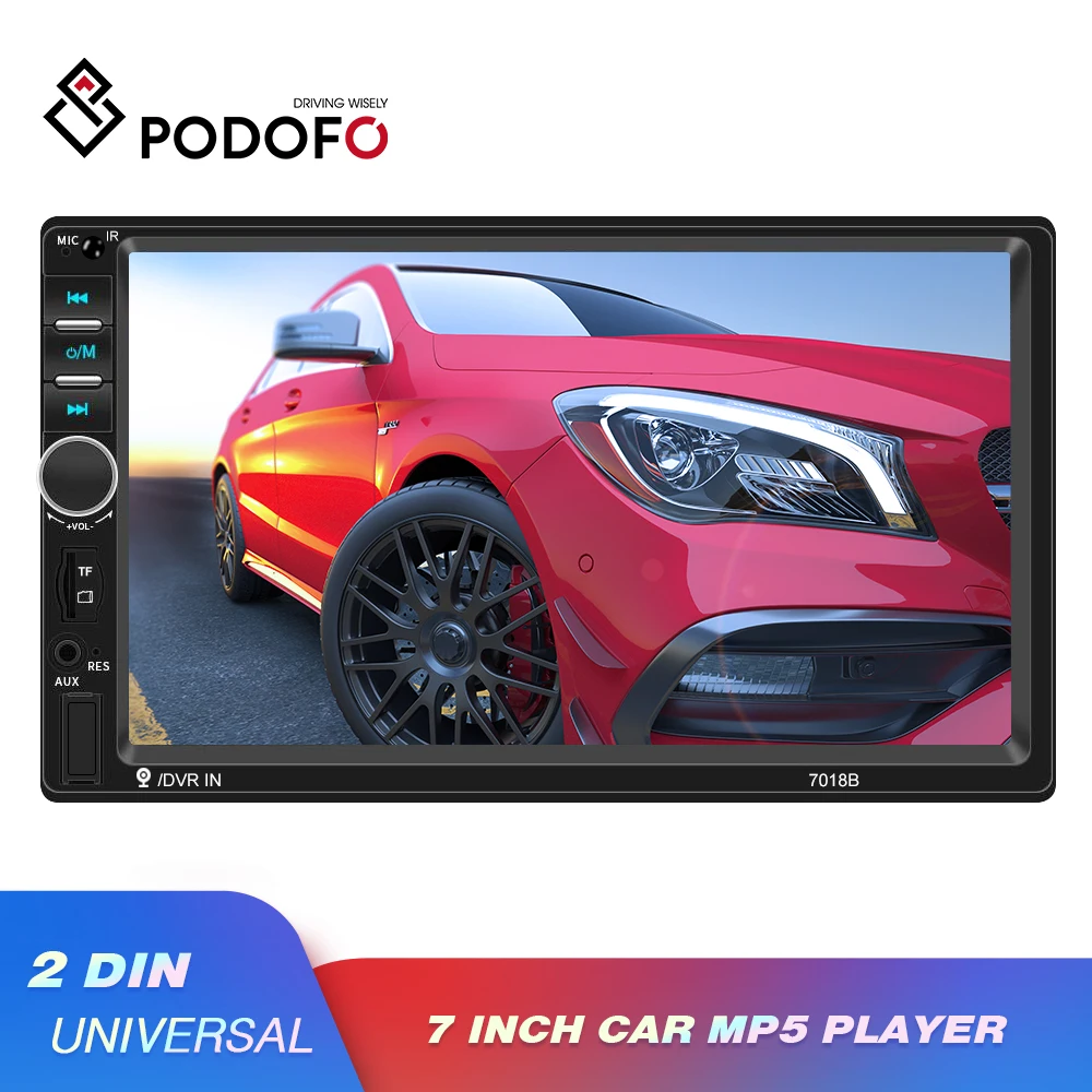 Podofo 2 din автомобильное радио 7 &quotHD Авторадио мультимедийный плеер зеркальная