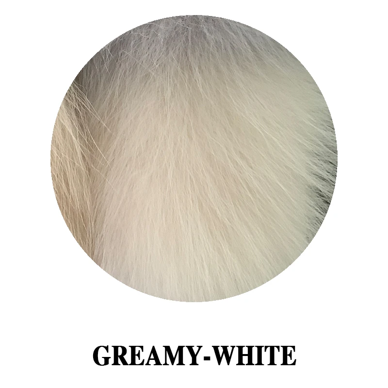 Greamy-White Новинка! Модное женское пальто с натуральным лисьим мехом, зимнее пальто с воротником из натурального меха, теплые куртки для девушек - Цвет: Greamy-White