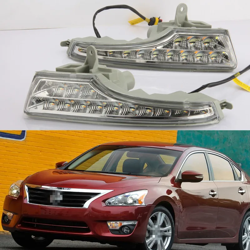 

1 Set White Yellow LED DRL Daytime Running Lights Fog Lamp with turn signal lights for Nissan Altima 2013-2016