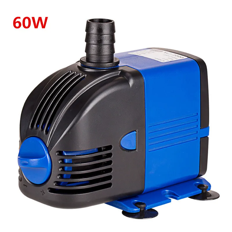 3W/6W/15W/25W/35W/50W/60W Submersible Aquarium Water Pumps with Tube for Fish Tank 220-240V Powerhead Pump Fountain Hydroponic - Color: 60W