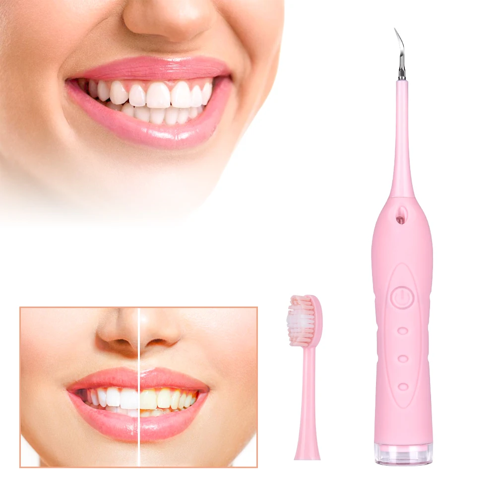 Portable Electric Teeth Whitening Cleaning Dental Tartar Scraper Tooth Polisher Stain Eraser High Frequency Vibration Dropship