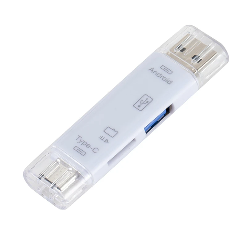 2 цвета все в 1 Usb кард-ридер высокоскоростной SD TF Micro SD кард-ридер Тип C USB C Micro USB кард-ридер OTG - Цвет: CEA6268WT