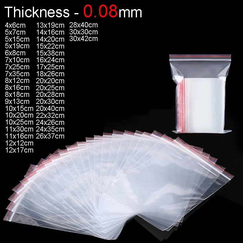 Bog-0.16mm Thick Transparent Plastic Various Sizes Poly Ziplock Bags Zipper  Reusable Gift/jewelry Pouches Reclosable Bags - Jewelry Packaging & Display  - AliExpress