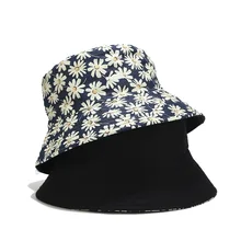 Mała stokrotka drukowana dwustronnie mężczyźni i kobiety letni kapelusz typu bucket odkryty kapelusz rybacki tanie tanio summer COTTON Dla osób dorosłych CN (pochodzenie) OUTDOOR Unisex Ochrona przed słońcem Mieszkanie Stałe kapelusze wędkarskie