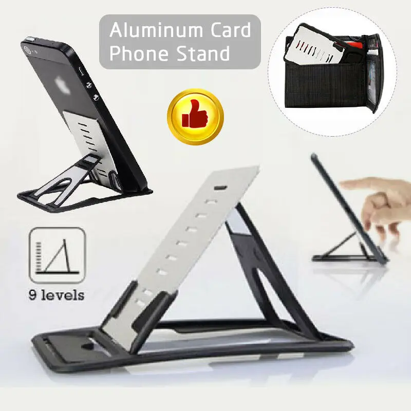 High Quality Aluminum Alloy Card Stand Rack Anti-slip Durable Portable Bracket Support Accessories Desk Phone Holder Card Base mobile phone stand