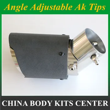 

1x Angle Adjustable Tips Carbon Fiber Car Exhaust Pipe For Renault Opel Car-Styling Universal Automobiles Accessories