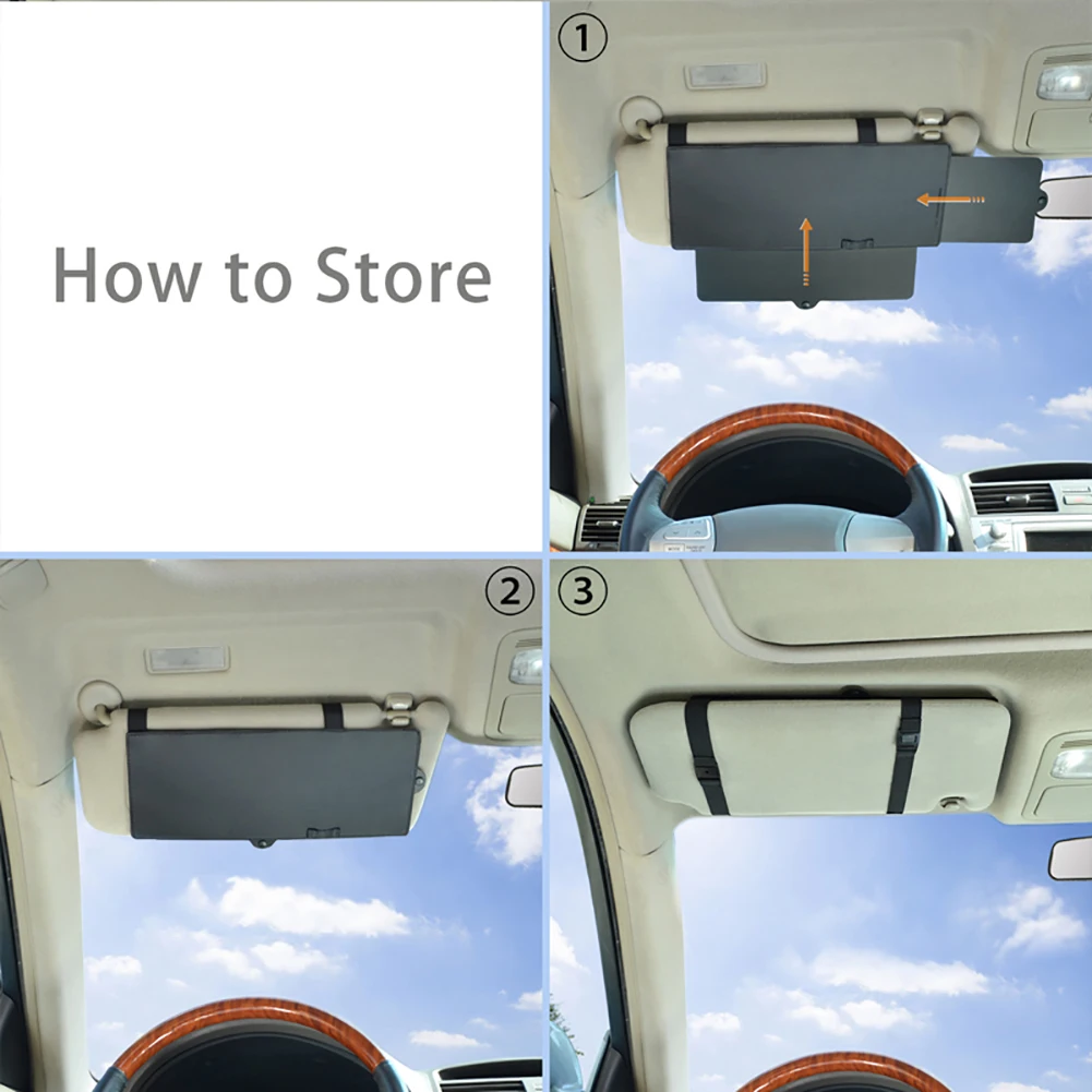 Car Sun Blocker Anti-glare Window Sunshade Car Sun Visor Extender UV Rays Blocker Universal For Cars Sun Visor Auto Accessories carbon fiber steering wheel