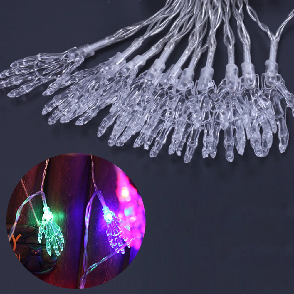

1M 2.5M 5M Fairy Decorative Party String Lights Solar Powered Holiday LED Lamp Garden Home Halloween Waterproof Bar Ghost Hand