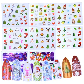 

1 Sheet Christmas Style Nail Art Stickers Water Decal Slider Santa Claus Snowman Decoration Manicure Nail Wraps Tool