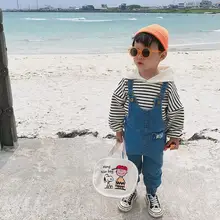 Новые джинсовые комбинезоны для мальчиков осенние модные джинсовые штаны для мальчиков; HX424