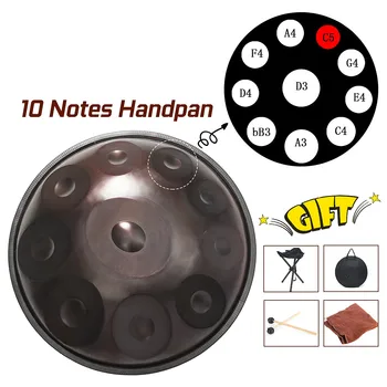 

Upgraded 10 Notes Handmade Performance Hand Drum Steel 56cm Hand Steel Drum 10 Tones Percussion Musical Instruments Drum Gift