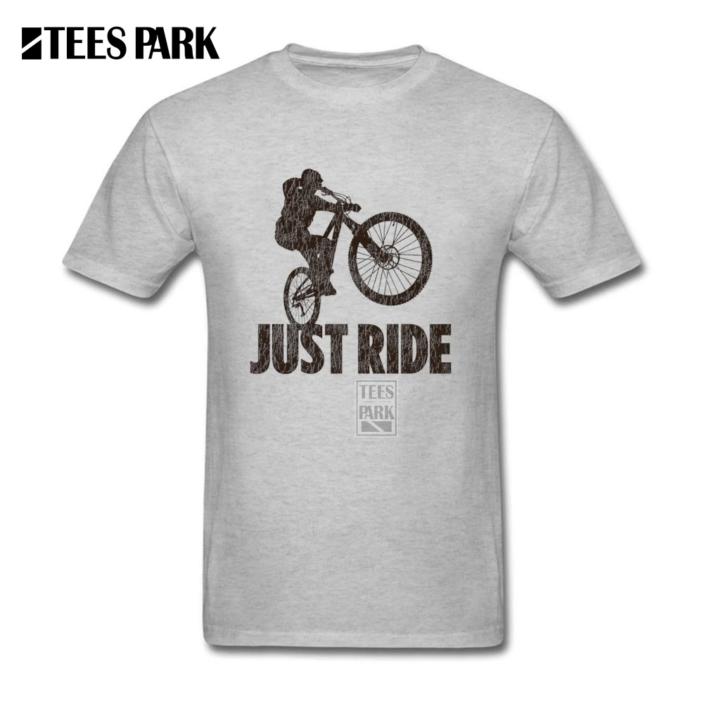 Мужская футболка с принтом just ride горный велосипед MTB Slim Fit короткий рукав футболки